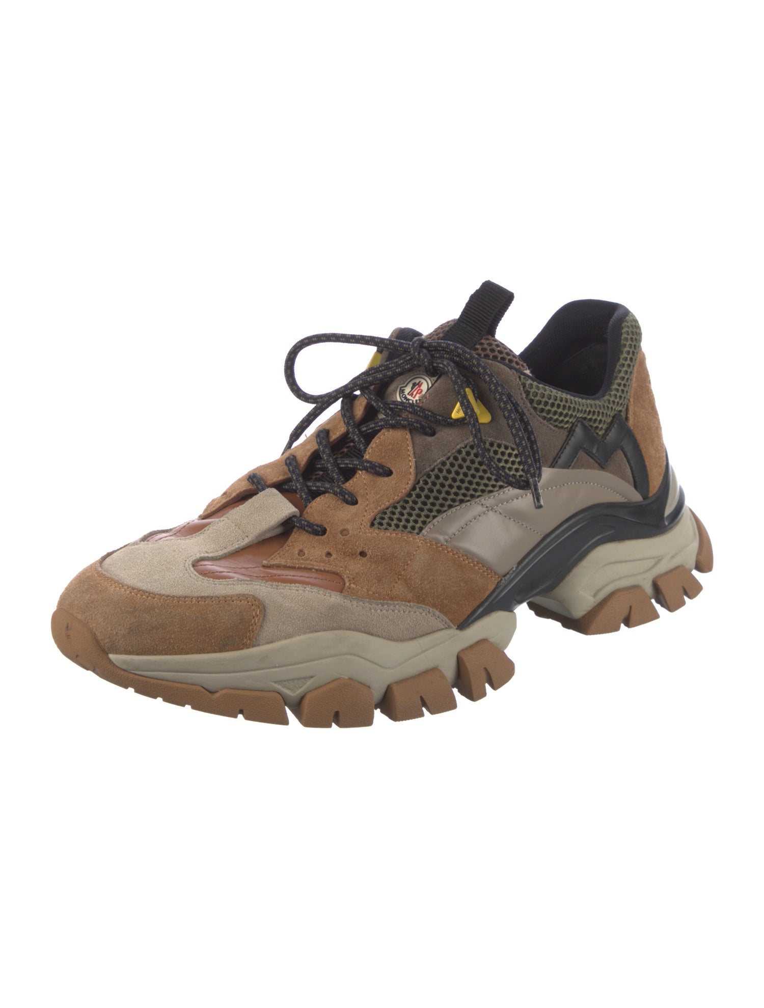 Moncler Suede Colorblock Pattern Sneakers